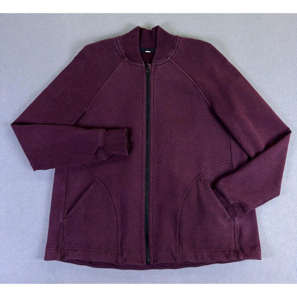 Lululemon Jacket Womens 6 Red Heathered Bordeaux Drama Pleat To Street Bomber